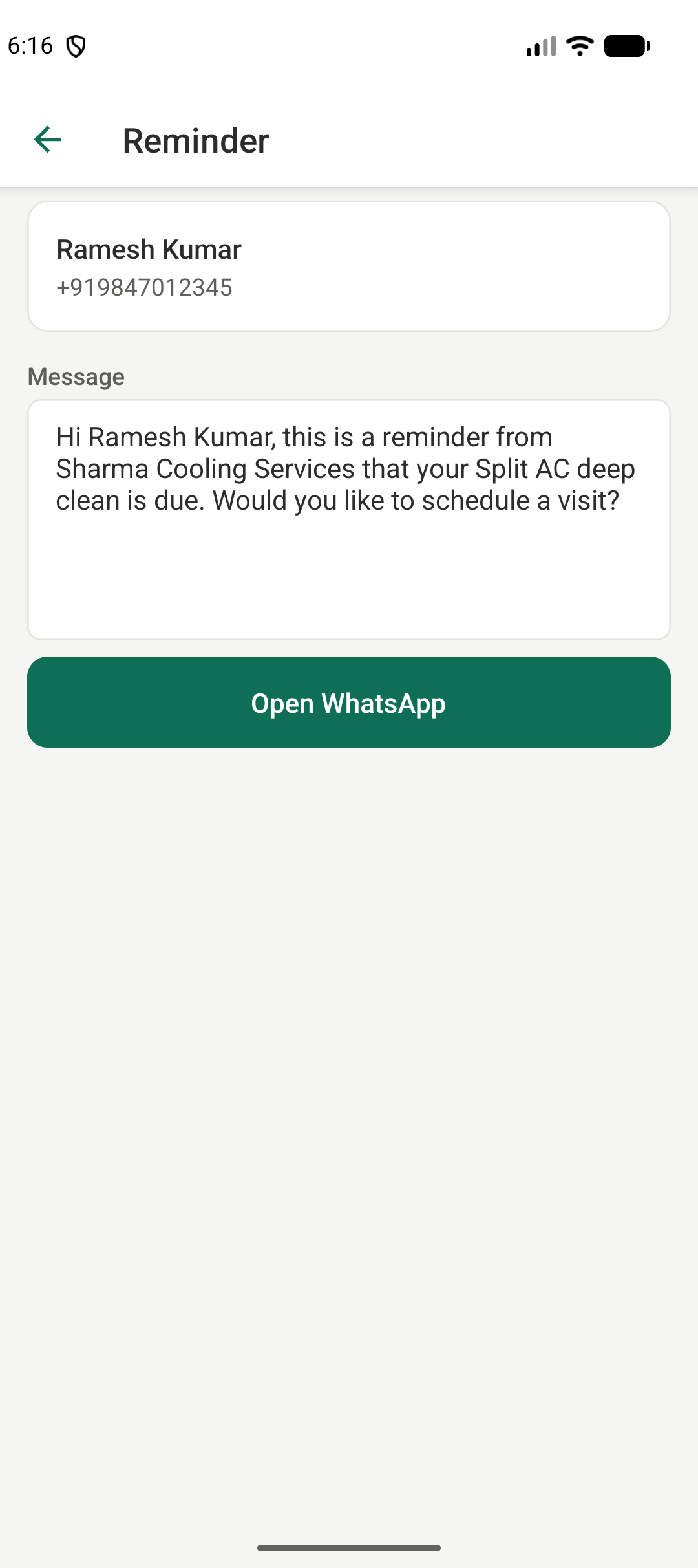 1-Tap WhatsApp Generator